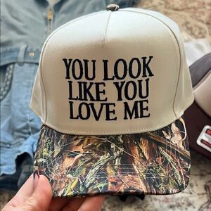 Camo Brim Cap with Bold Text